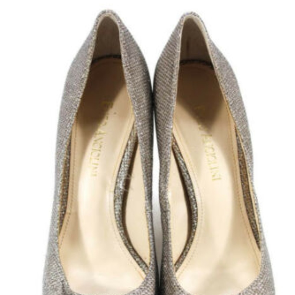 Enzo Angiolini Gold Metallic Sequin Peep Toe sz 6 - Picture 3 of 6
